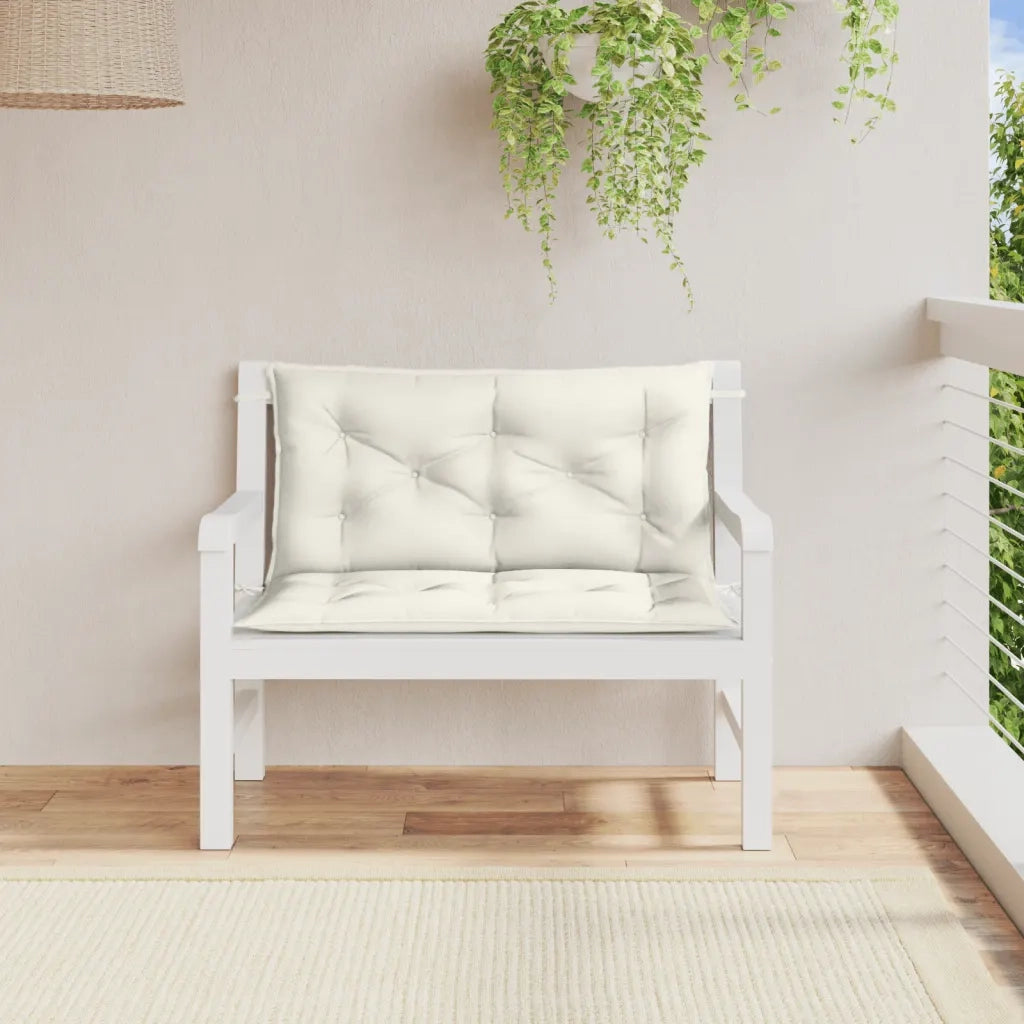 Cuscini Panca Giardino 2pz Crema MÃ©lange 100x50x7cm Tessuto