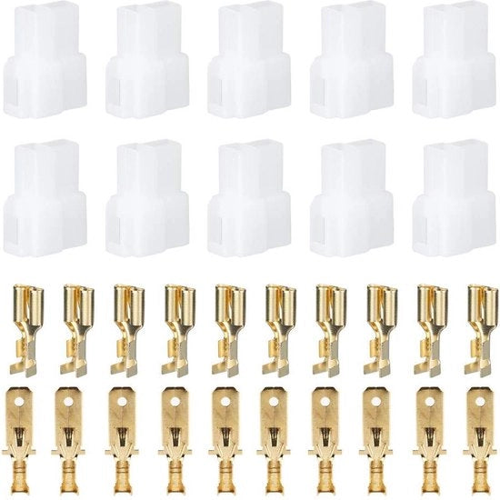Set di 20 stecchi a piatto - T tipo 2-pini connettore a goccia impermeabile - connettore per cavi per auto FT-7800R 8800R 8900R.