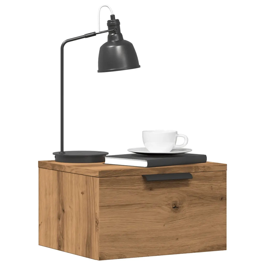 Comodini a Muro 2 pz Rovere Artigianale 34x30x20 cm 856982