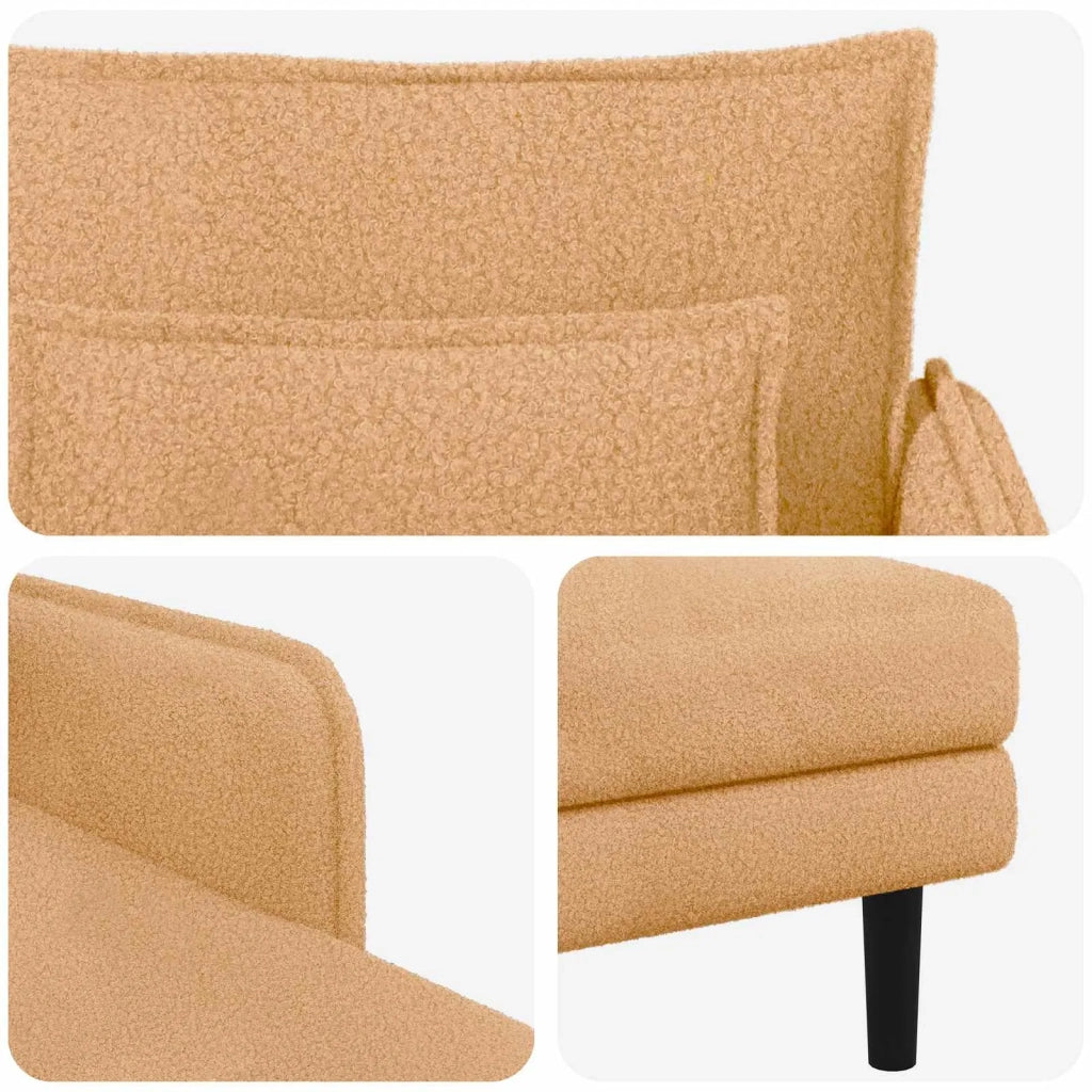 Chaise longue oversize Beige Bouclé 42048058