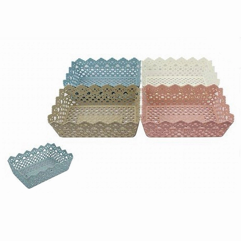 Trade Shop - Cestino Porta Tutto Oggetti Plastica Rettangolare 29.8x19.8x9.6cm Multiuso 79472 -