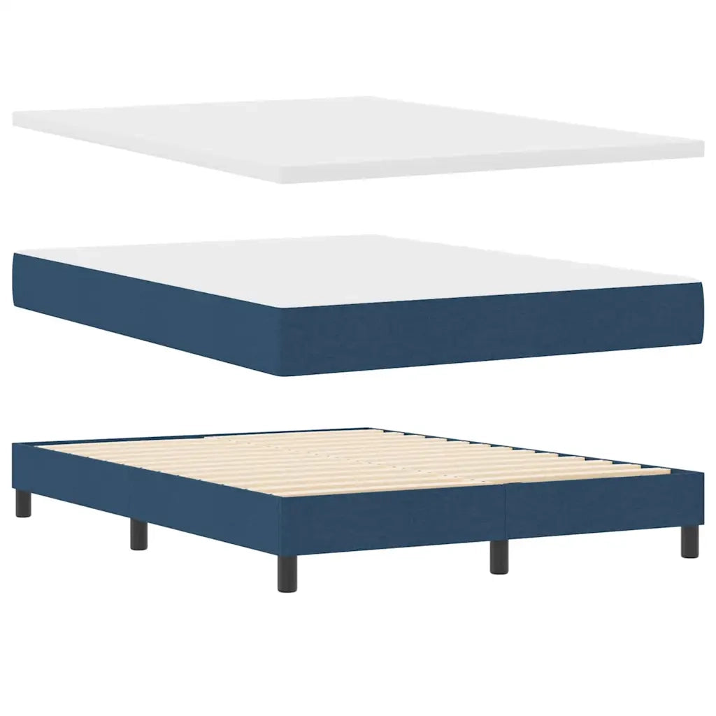 Letto a molle con testiera Blu 140 x 190 cm Tessuto 3340086