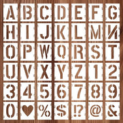 Lettere riutilizzabili 42 pezzi - Alfabeto con simboli e numeri - Set di stencils per artigianato - 10 cm - Per verniciature a spruzzo/progetti - Stencil