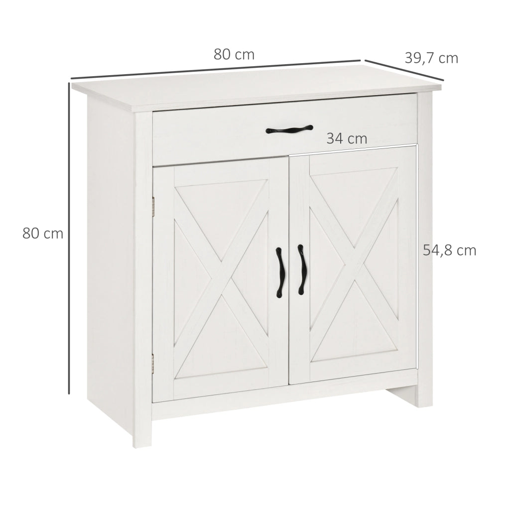 Tavolo da cucina con cassetti ¨C zephmum ¨C 80x39.7x80 cm bianco lavato