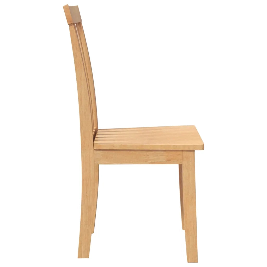 Sedie da Pranzo 2 pz | Sedie da cucina Naturale in Legno Massello di Hevea