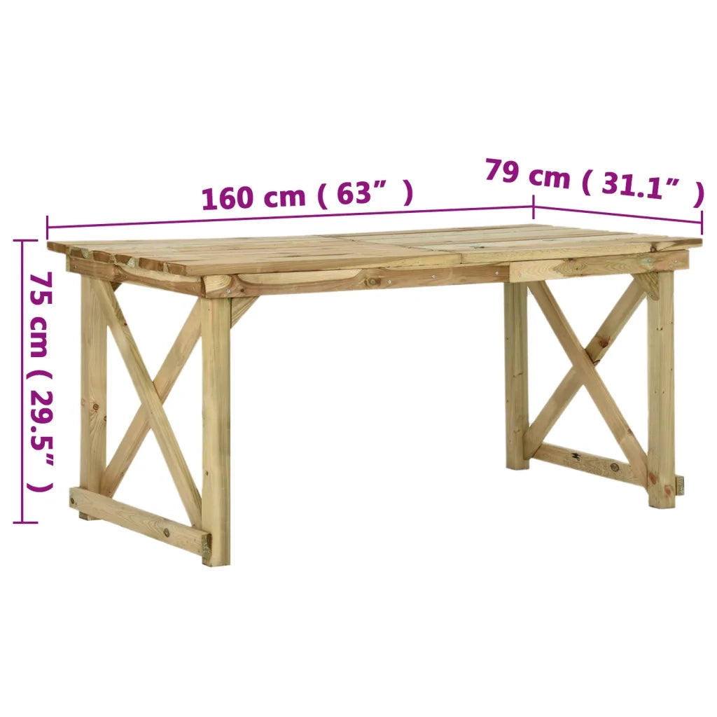 Tavolo da Giardino | Tavolino da esterno 160x79x75 cm in Legno