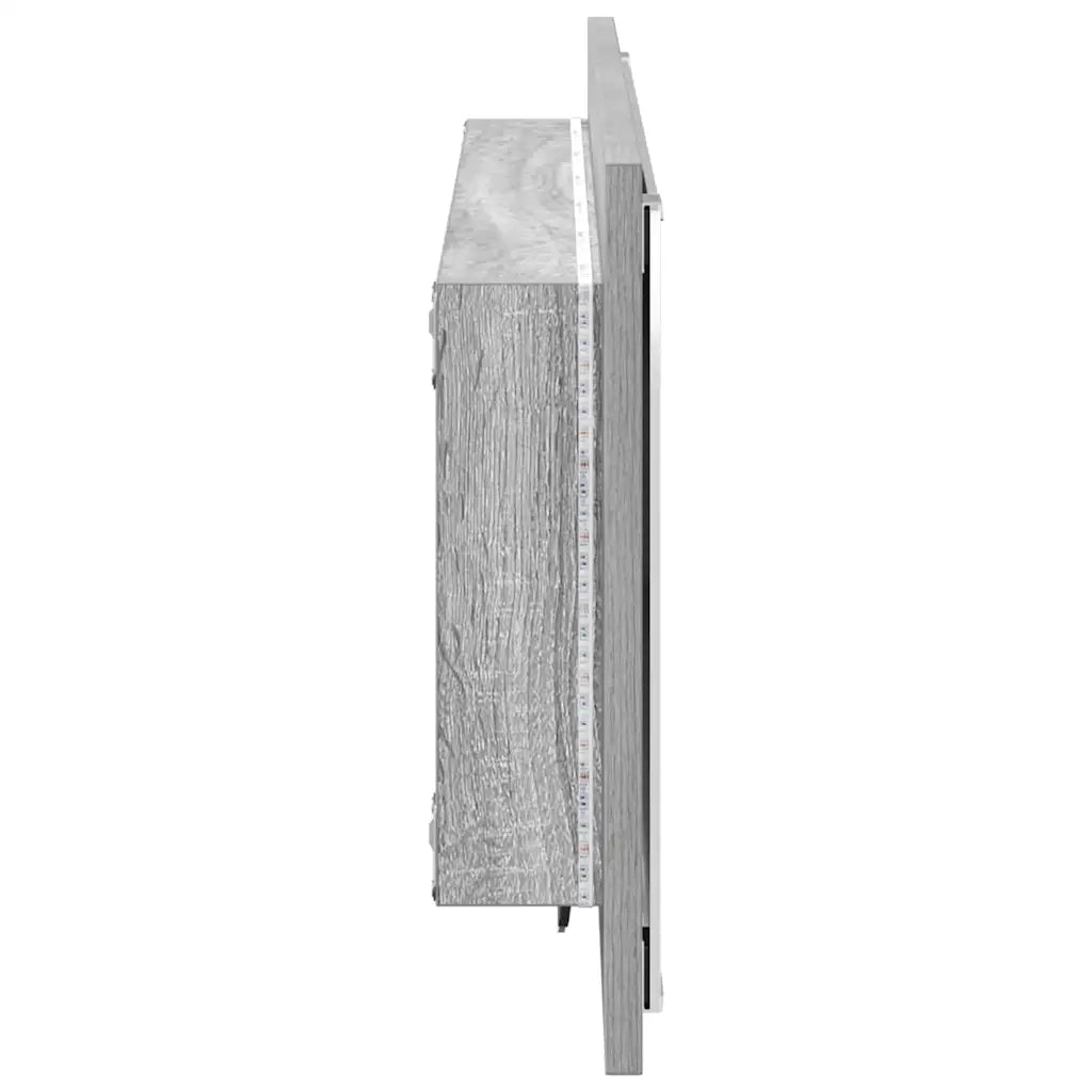Specchio Grigio Sonoma 90 x 8,5 x 37 cm Legno ingegnerizzato 822818