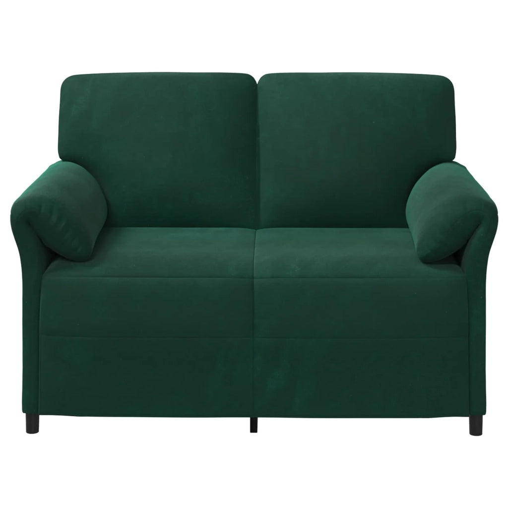 Divano a 2 Posti Verde Scuro 138 x 83 x 95 cm Velluto 42033941