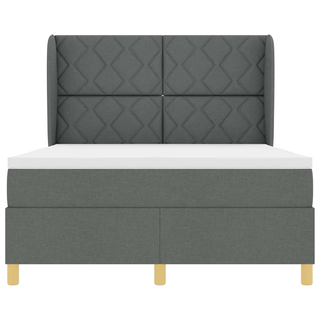 Letto a molle con materasso Grigio scuro 200 x 160 cm Tessuto 3340824