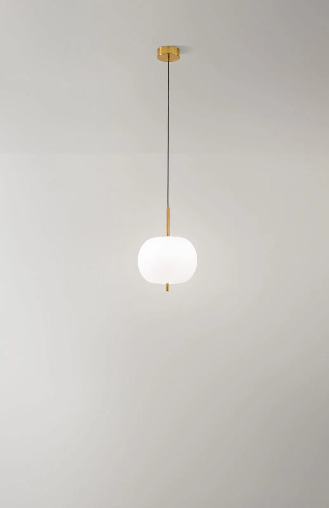 Sospensione in vetro bianco finitura oro spazzolato Cirro LED 18W 3000K CRI?80 220-240V 50/60Hz 1329Lm