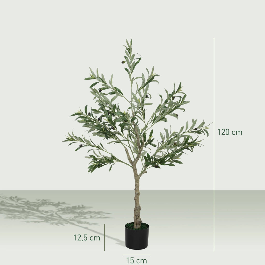 Albero di Olivo Artificiale 120 cm con Vaso ¨C zephmum ¨C Verde