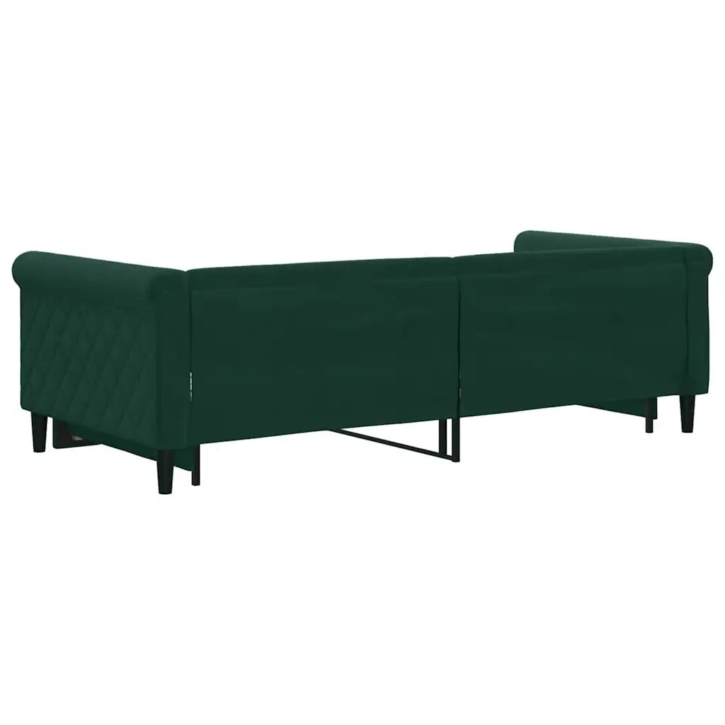 Divano Letto con Letto Estraibile Verde Scuro 90x200cm Velluto 3197773