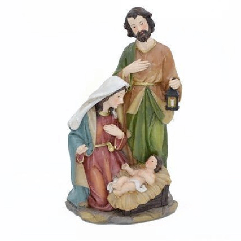Trade Shop - Presepe Natività In Resina Scenario Sacra Famiglia Decorazioni Natalizie -