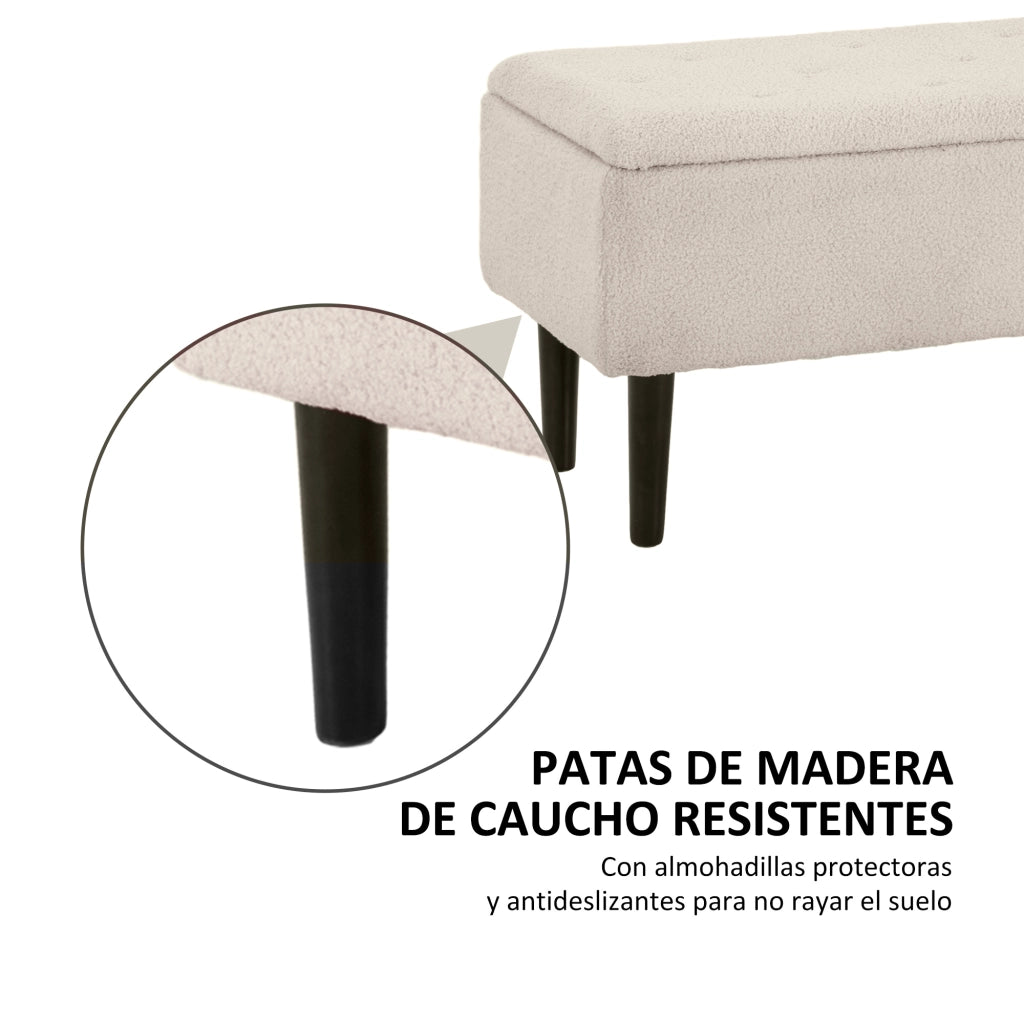 Letto Contenitore ¨C Zephmum ¨C Legno 95x38x45 cm Crema