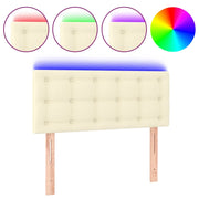 Testiera | Testata Crema a LED 80x5x78/88 cm in Similpelle