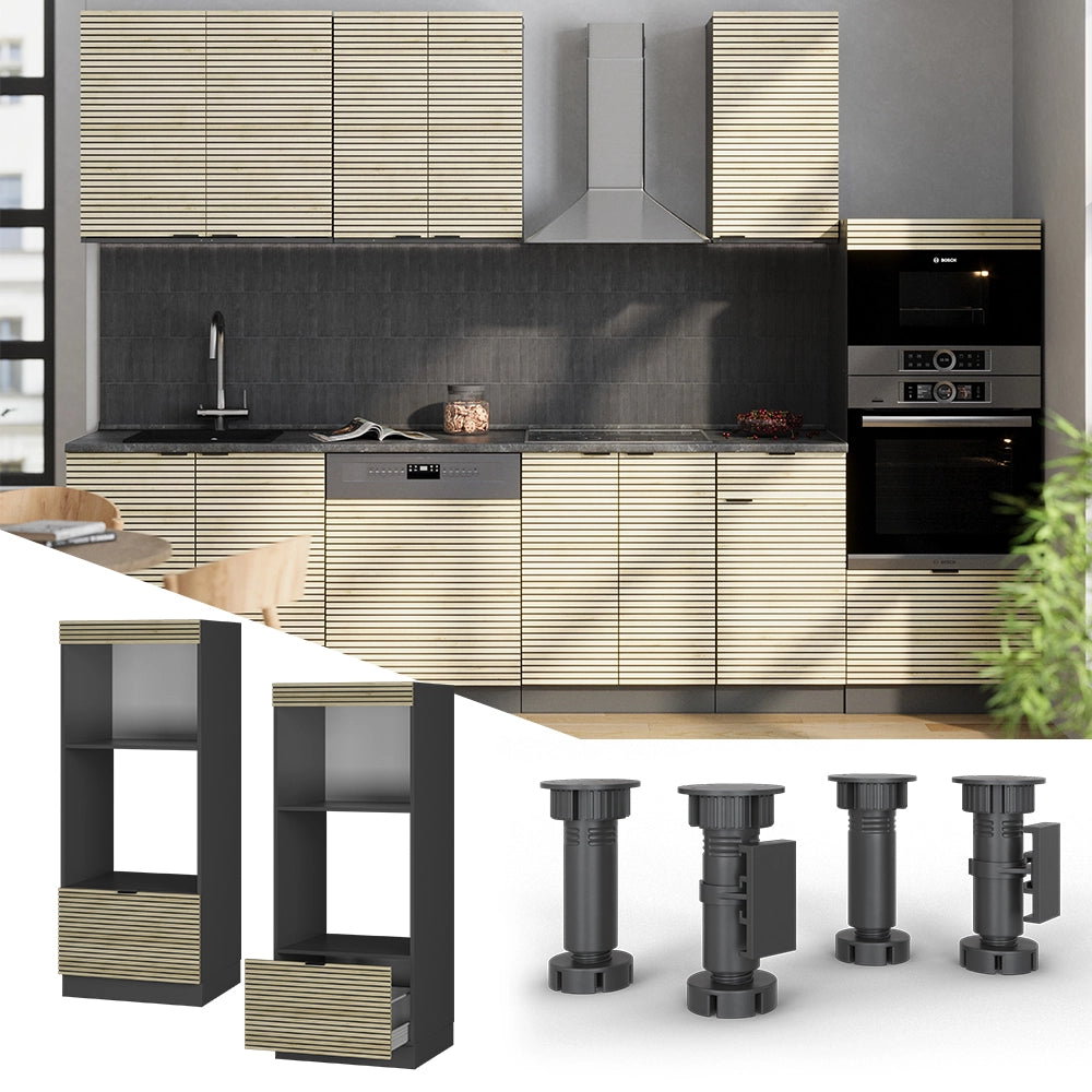 Vicco Set mobili bagno Pannello in quercia 60 cm aperto