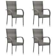 Set Mobili da Pranzo per Giardino 5 pz | Set Salotto da Giardino Grigio
