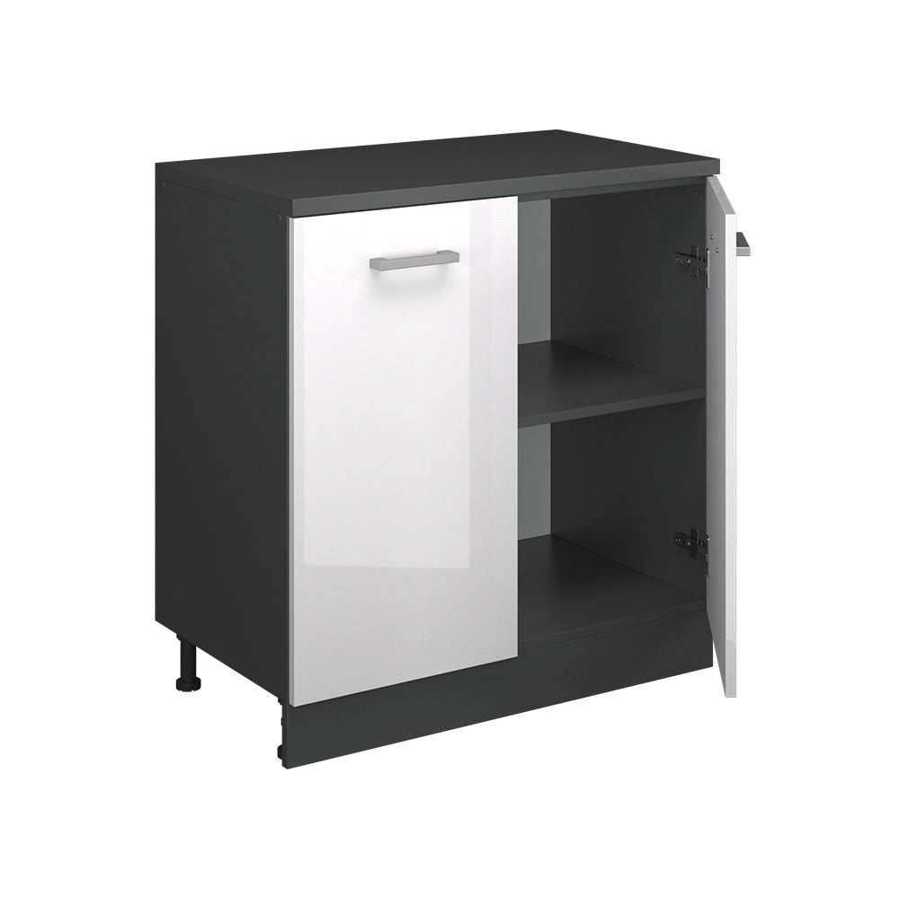 Mobile per mansarda Rion Bianco lucido/Antracite 80 x 83.8 cm senza inclinazione con 2 ante Vicco