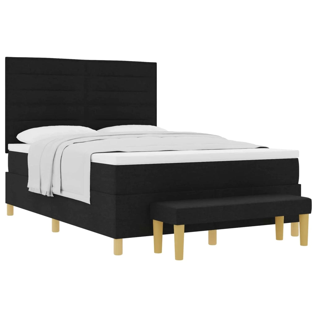 Letto a molle con testiera Nero 200 x 160 cm Tessuto