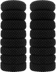 Set di elastici per capelli 16 pezzi, spessi, neri larghi, di cotone elastico, morbidi per donne e ragazze, elastici per capelli per capelli spessi