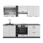Cucina componibile Fame-Line Bianco rustico/Antracite 235 cm, PL Antracite Vicco