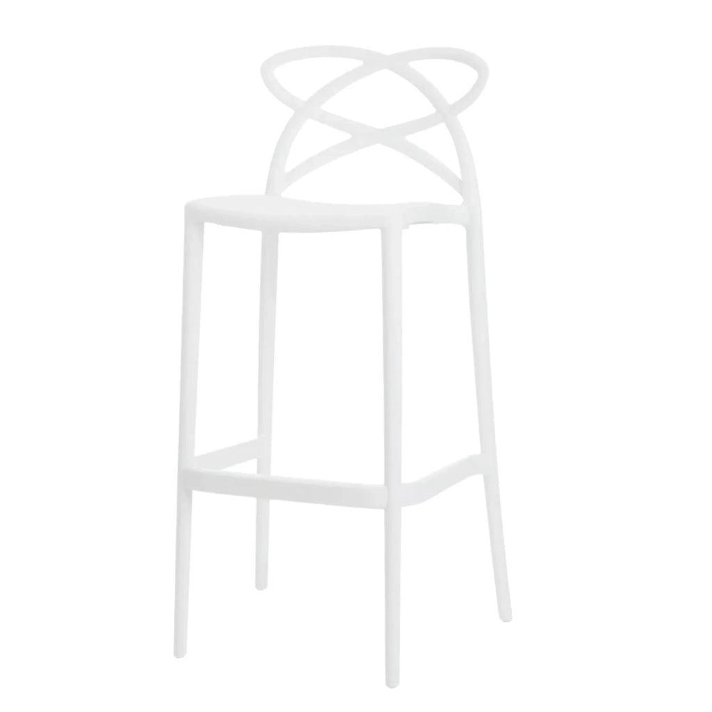Set 4 sgabelli design moderni polipropilene bianco 41x46x102 - Mobili 2G