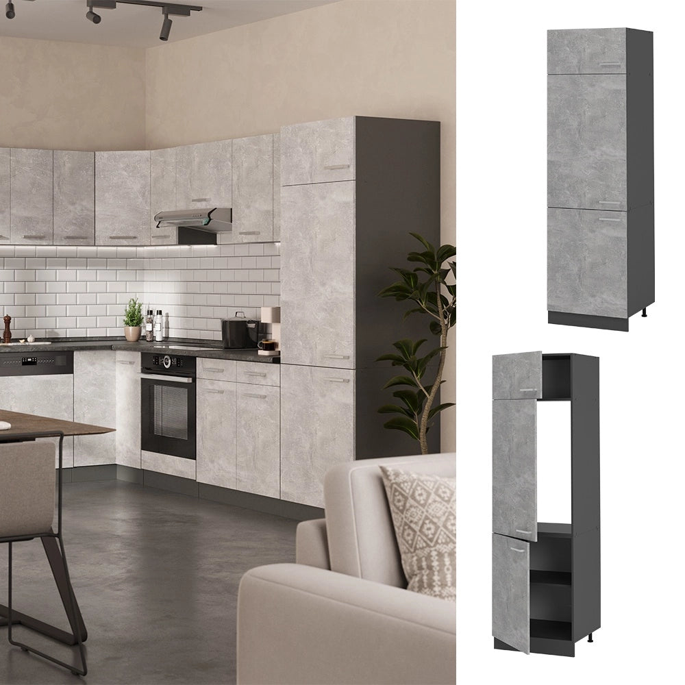 Armadio frigorifero R-Line Calcestruzzo/Antracite 60 cm Vicco