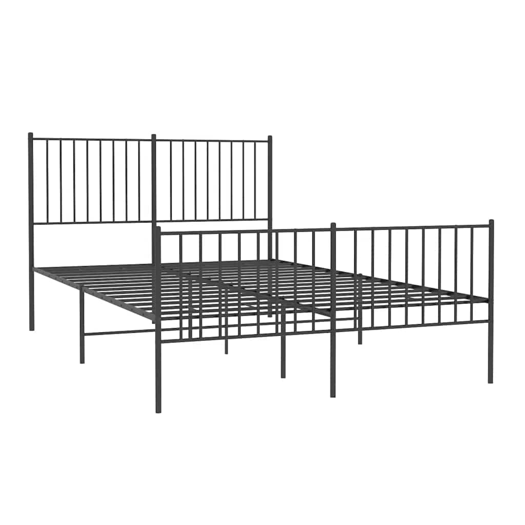 Giroletto con Testiera e Pediera Metallo Nero 140x200 cmcod mxl 105709