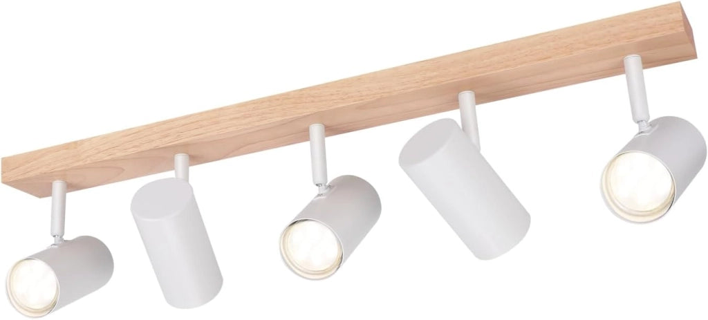 ZMH Plafoniera a 5 luci in legno nero GU10 Plafoniera per corridoio camera da letto