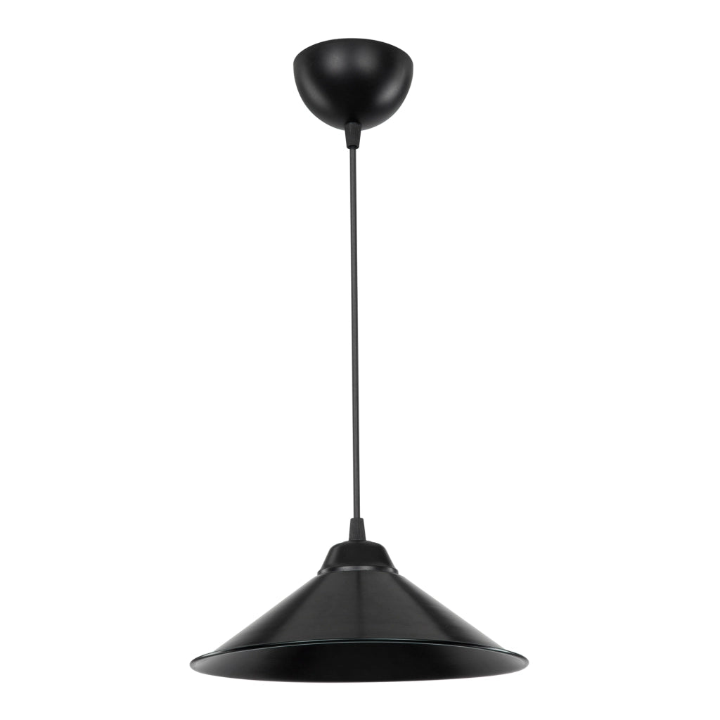 Lampada a Sospensione 'Hereford' con Paralume a Cono - Nero [lux.pro]