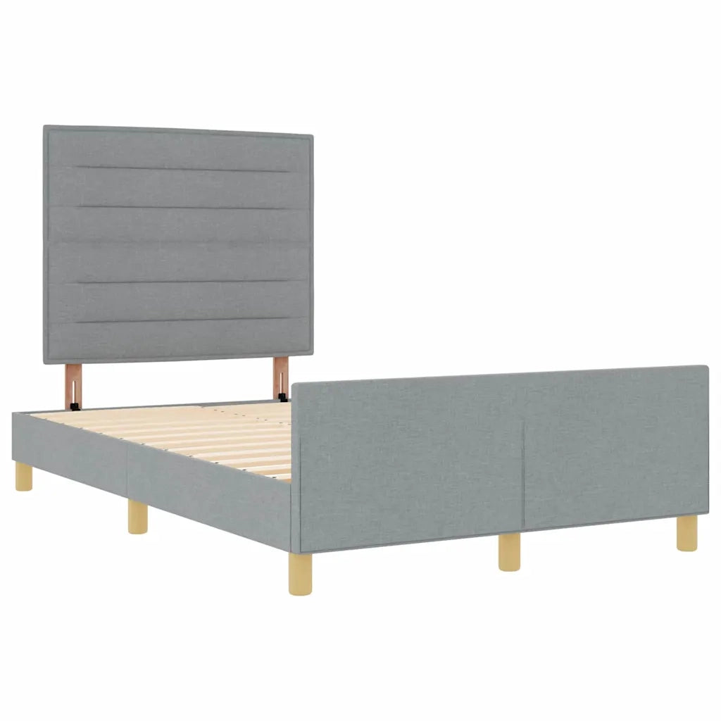 Struttura del letto Grigio chiaro 140 x 200 cm Tessuto