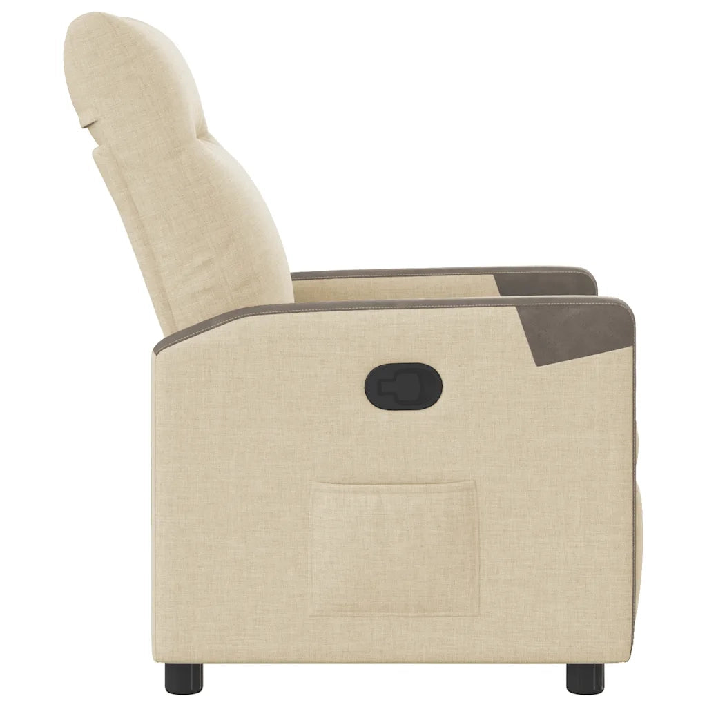 Poltrona Reclinabile in Tessuto Crema