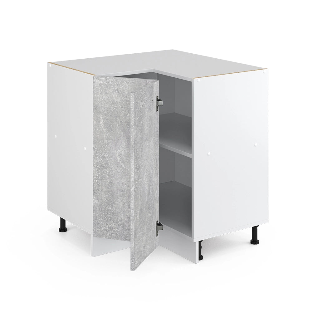 Mobile ad angolo cucina R-Line Calcestruzzo/Bianco 75.6 cm senza piano di lavoro Vicco
