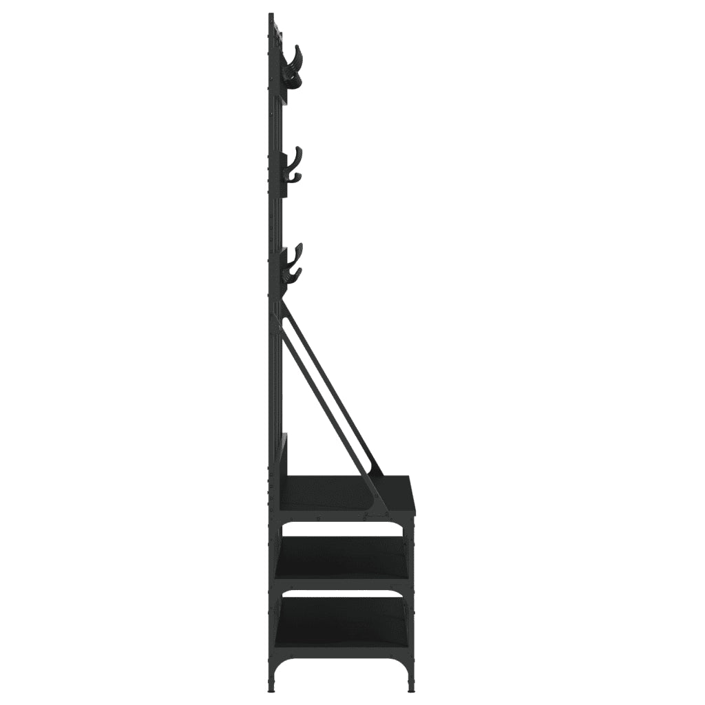 Appendiabiti con Porta Scarpe Nero 100x40x184 cm CFW2798397
