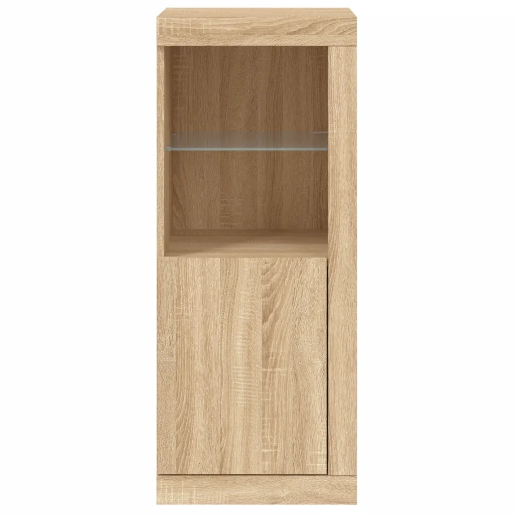 Credenza con Luci LED-Buffet-Armadio da cucina Rovere Sonoma 41x37x100 cm 199733