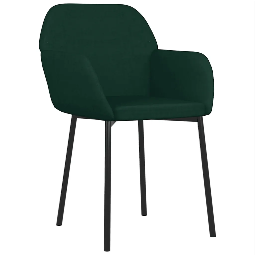 Sedie da Pranzo 2 pz Verde Scuro in Velluto cod mxl 16908