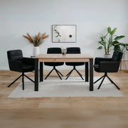 Tavolo allungabile Tolosa 80B colore rovere e gambe nere 150x75x80 cm.