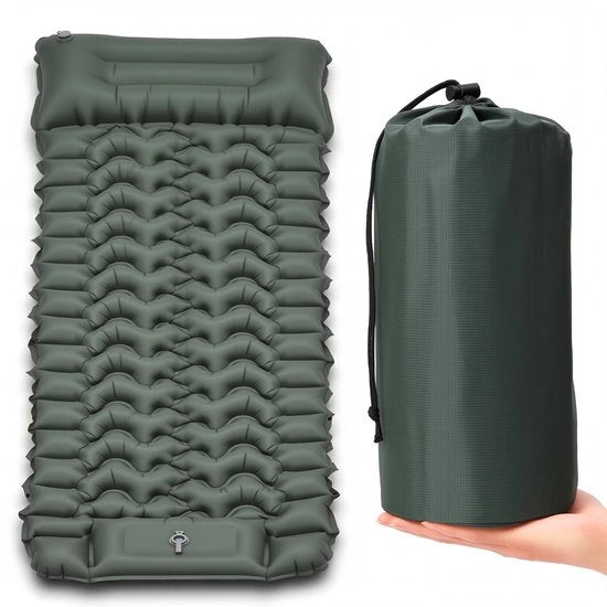 Mattressa da Campeggio Ultraleggera - Opzionabile con Cuscino Integrato - Dimensioni 196 x 74 x 9 cm - Materiale 40D TPU - Sdraioline da Campeggio