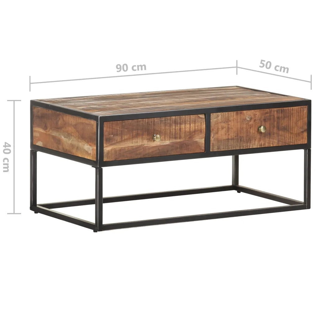 Tavolino da Salotto 90x50x40 cm in Legno di Acacia Grezzo 320912