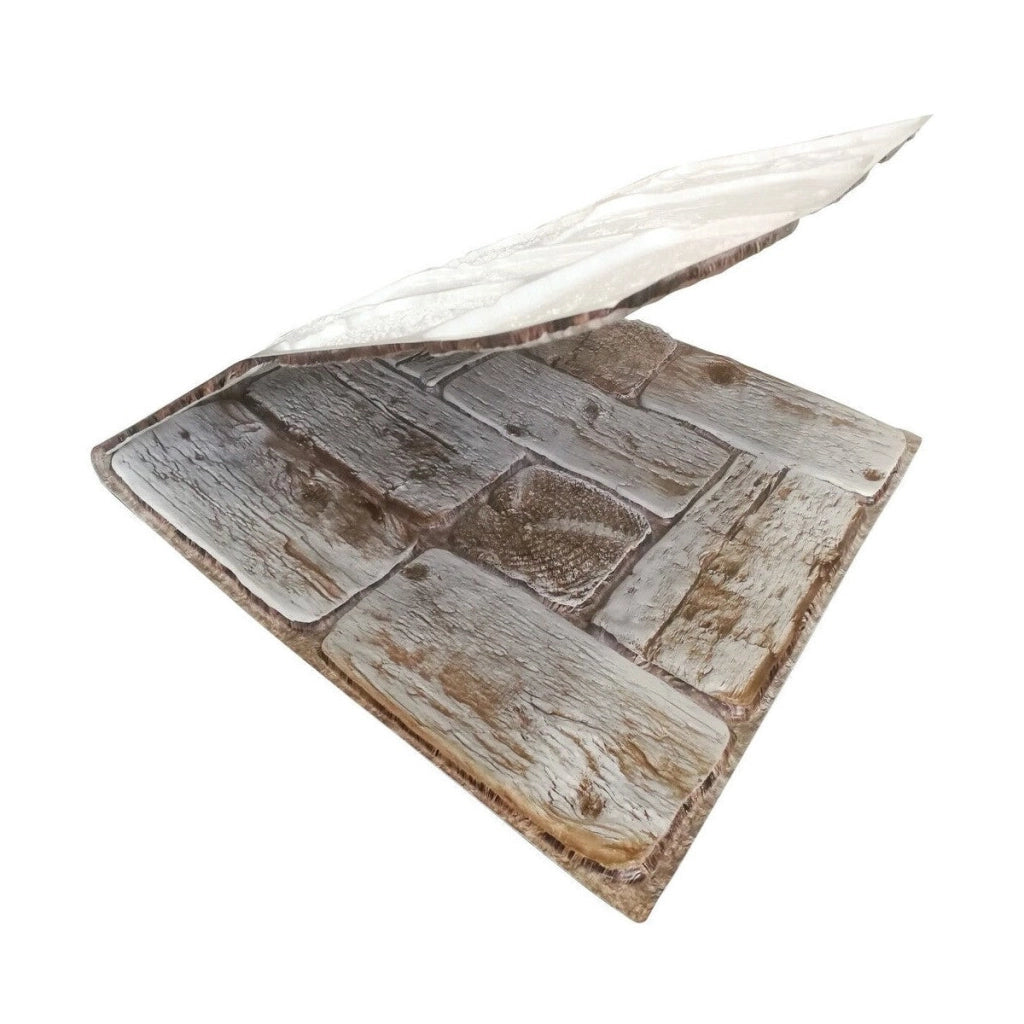 Pannello decorativo in PVC rivestimento parete finto legno TRONCHI DI PINO CHIARO 96x48cm 2 Pz 1 Mq