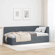 Cornice del letto ad angolo Grigio scuro 90 cm x 200 cm Velluto 42016267