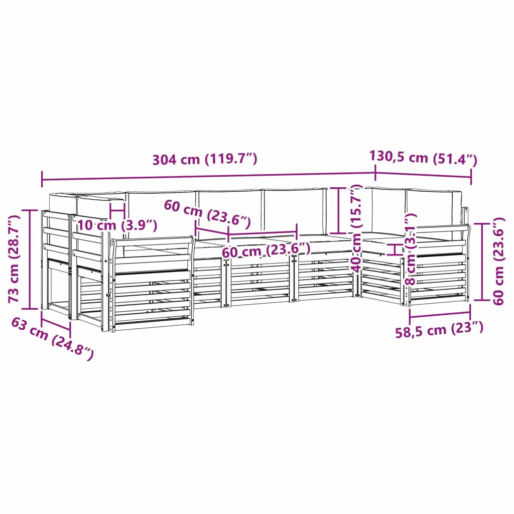 Set divano sezionale con cuscino 7 pcs Naturale e Antracite