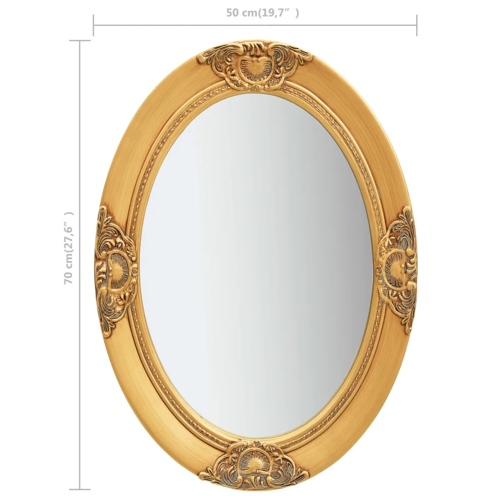 Specchio da Parete Stile Barocco 50x70 cm Oro 320353