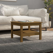 Tavolino da Salotto ambra 55x55x40 cm Legno Massello di Pino 814272