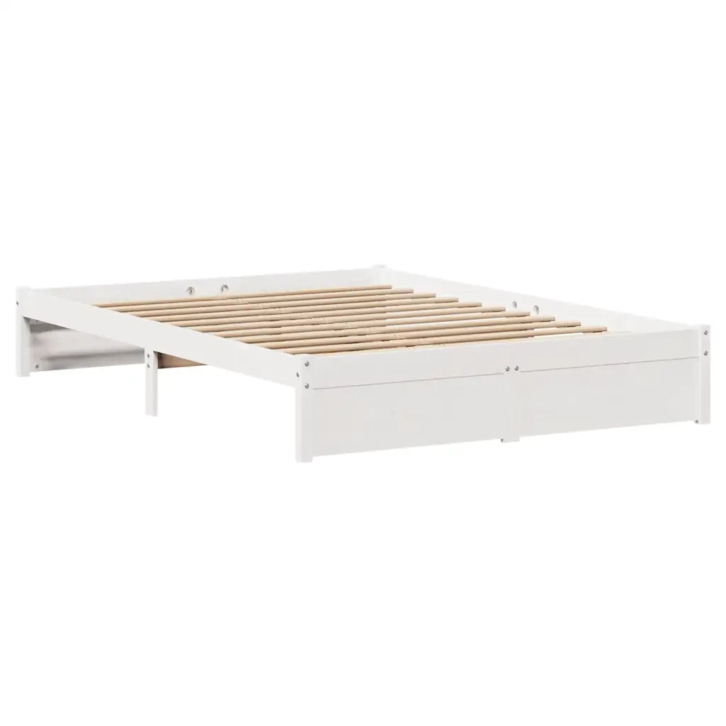 Letto senza Materasso Bianco 120x200 cm Legno Massello di Pino