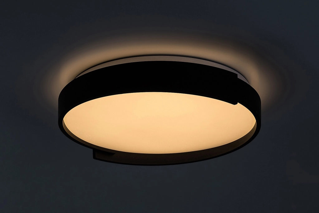 Plafoniera LED tonda Ø40 nera 24W dimmer con telecomando
