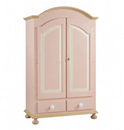 Armadio 2 porte in legno rosa e miele shabby 125x60x200 (2200) - Mobili 2G