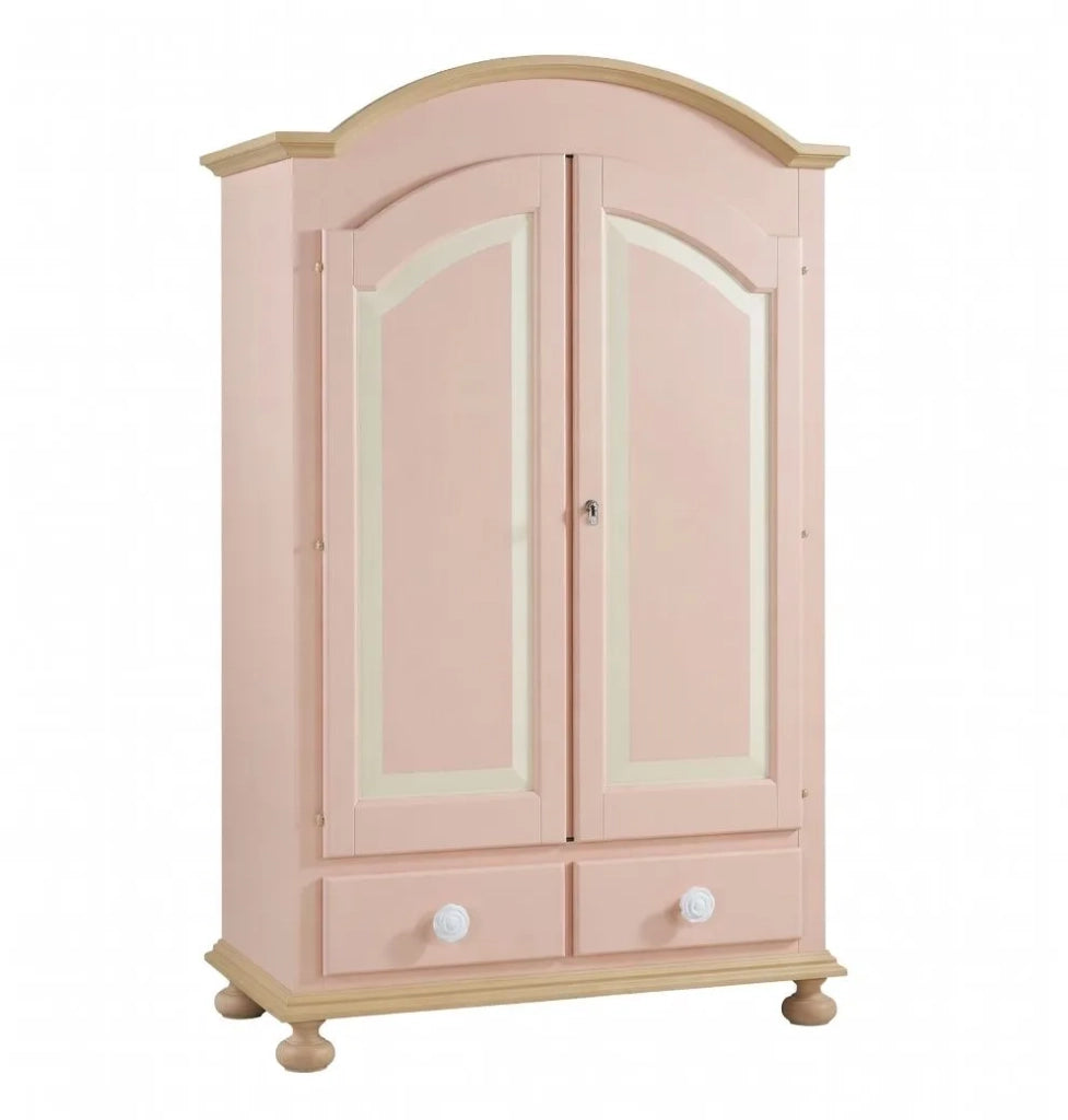 Armadio 2 porte in legno rosa e miele shabby 125x60x200 (2200) - Mobili 2G