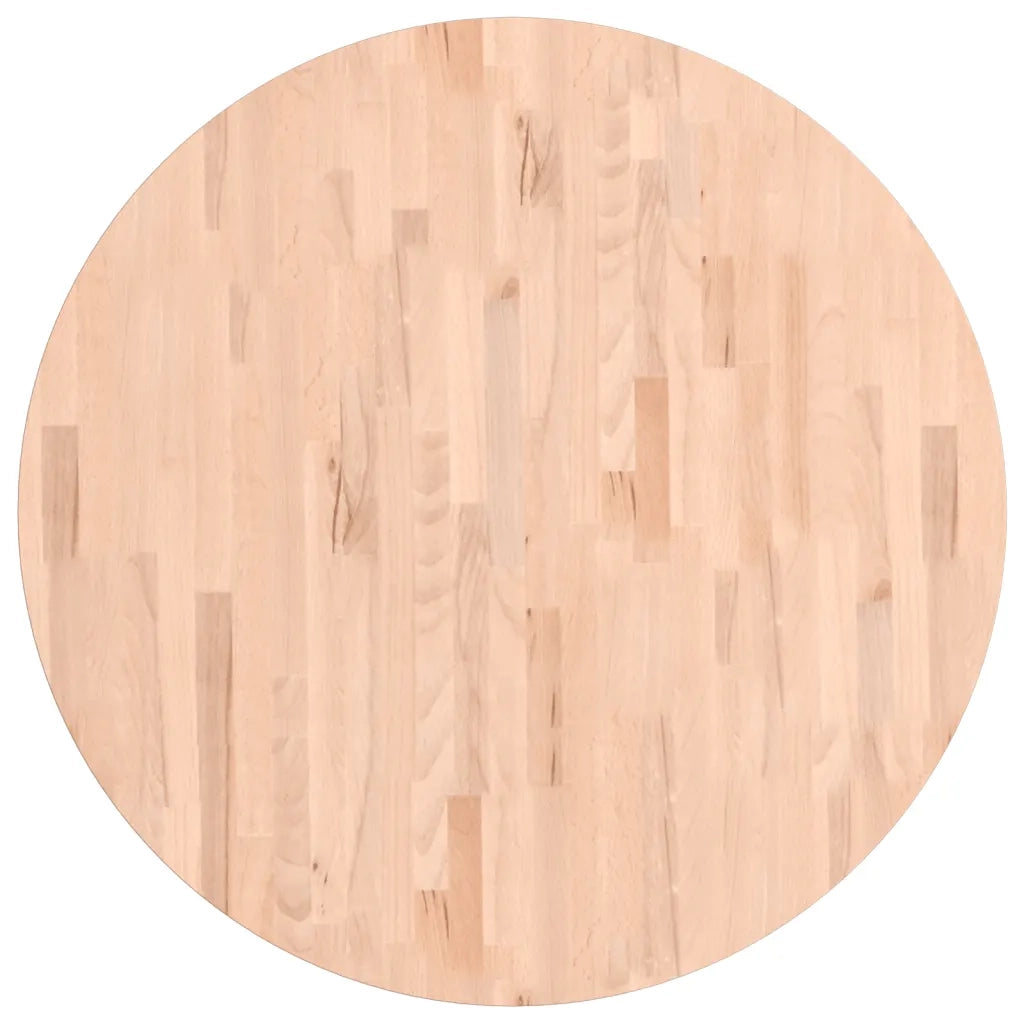 vidaXL Piano per Tavolo Ø90x1,5 cm Rotondo in Legno Massello di Faggio