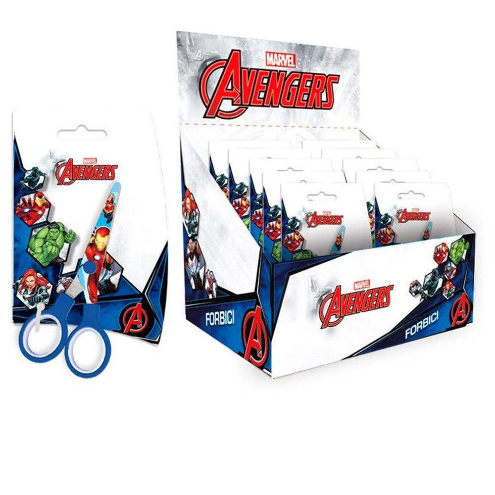 Trade Shop - Set 24pz Forbici Scuola Decoro Avengers Per Scuola Tempo Libero Cancelleria Bambini 961471 -